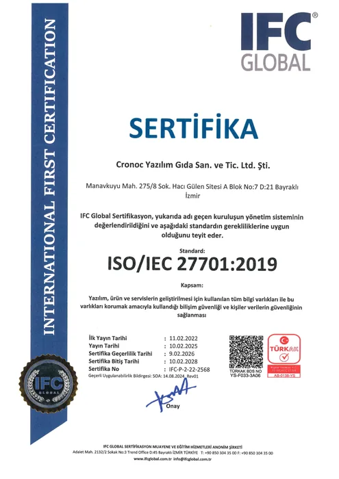 ISO/IEC 27701 Sertifikası